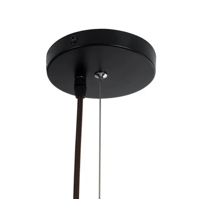 GloboStar® GUADELOUPE 02294 Boho Κρεμαστό Φωτιστικό Οροφής Μονόφωτο 1 x E27 AC220-240V IP20 - Φ70 x Υ45cm - Καφέ Φυσική Ράφια Νήμα Πλέγμα Καμπάνα - 5 Χρόνια Εγγύηση