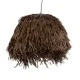 GloboStar® GUADELOUPE 02294 Boho Κρεμαστό Φωτιστικό Οροφής Μονόφωτο 1 x E27 AC220-240V IP20 - Φ70 x Υ45cm - Καφέ Φυσική Ράφια Νήμα Πλέγμα Καμπάνα - 5 Χρόνια Εγγύηση