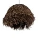 GloboStar® GUADELOUPE 02294 Boho Κρεμαστό Φωτιστικό Οροφής Μονόφωτο 1 x E27 AC220-240V IP20 - Φ70 x Υ45cm - Καφέ Φυσική Ράφια Νήμα Πλέγμα Καμπάνα - 5 Χρόνια Εγγύηση