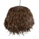 GloboStar® GUADELOUPE 02294 Boho Κρεμαστό Φωτιστικό Οροφής Μονόφωτο 1 x E27 AC220-240V IP20 - Φ70 x Υ45cm - Καφέ Φυσική Ράφια Νήμα Πλέγμα Καμπάνα - 5 Χρόνια Εγγύηση
