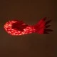 GloboStar® GOURAMI 02360 Boho Κρεμαστό Φωτιστικό Οροφής Μονόφωτο 1 x E27 AC220-240V IP20 - Μ70 x Π40 x Υ27cm - Κόκκινο Λεπτό Φύλλο Ξύλου Πλέγμα - 5 Χρόνια Εγγύηση