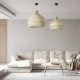 Boho Κρεμαστό Φωτιστικό SANTACRUZ Μονόφωτο 1 x E27 AC220-240V IP20 - Φ60 x Υ60cm - Μπεζ με Καφέ Ξύλινο Μπαμπού Πλέγμα Καμπάνα GloboStar® SANTACRUZ 01951 Boho Κρεμαστό Φωτιστικό Καμπάνα Μονόφωτο 1 x E27 IP20 Μπεζ & Καφέ Ξύλο - Μ60 x Π60 x Υ60cm