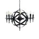 GloboStar® ESTELLE 01003 Vintage Industrial Κρεμαστό Φωτιστικό Οροφής Πολύφωτο 8 x E14 AC220-240V IP20 - Φ65 x Y50cm - Μαύρο Μεταλλικό Πολυέλαιος Πλέγμα - 5 Χρόνια Εγγύηση