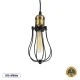 GloboStar® CAMBER 01016 Vintage Κρεμαστό Φωτιστικό Πλέγμα Μονόφωτο 1 x E27 IP20 Μαύρο & Χρυσό Μέταλλο - Μ12 x Π12 x Υ18cm