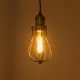 GloboStar® CAMBER 01016 Vintage Κρεμαστό Φωτιστικό Πλέγμα Μονόφωτο 1 x E27 IP20 Μαύρο & Χρυσό Μέταλλο - Μ12 x Π12 x Υ18cm