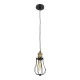 GloboStar® CAMBER 01016 Vintage Κρεμαστό Φωτιστικό Πλέγμα Μονόφωτο 1 x E27 IP20 Μαύρο & Χρυσό Μέταλλο - Μ12 x Π12 x Υ18cm