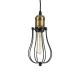 GloboStar® CAMBER 01016 Vintage Κρεμαστό Φωτιστικό Πλέγμα Μονόφωτο 1 x E27 IP20 Μαύρο & Χρυσό Μέταλλο - Μ12 x Π12 x Υ18cm