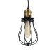 GloboStar® CAMBER 01016 Vintage Κρεμαστό Φωτιστικό Πλέγμα Μονόφωτο 1 x E27 IP20 Μαύρο & Χρυσό Μέταλλο - Μ12 x Π12 x Υ18cm