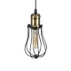 GloboStar® CAMBER 01016 Vintage Κρεμαστό Φωτιστικό Πλέγμα Μονόφωτο 1 x E27 IP20 Μαύρο & Χρυσό Μέταλλο - Μ12 x Π12 x Υ18cm