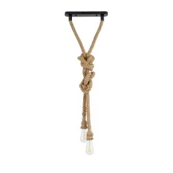  Boho Κρεμαστό Φωτιστικό Οροφής με Ντουί 2 x E27 AC 220-240V IP20 - Μπεζ - Μ38 x Π3.5 x Υ200cm