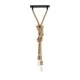 GloboStar® ROPE 01019 Vintage Industrial Κρεμαστό Φωτιστικό Οροφής Δίφωτο 2 x E27 AC220-240V IP20 - Μ38 x Π35.5 x Υ200cm - Μπεζ με 2 Μέτρα Σχοινί Τριχιά - 5 Χρόνια Εγγυηση