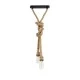GloboStar® ROPE 01019 Vintage Industrial Κρεμαστό Φωτιστικό Οροφής Δίφωτο 2 x E27 AC220-240V IP20 - Μ38 x Π35.5 x Υ200cm - Μπεζ με 2 Μέτρα Σχοινί Τριχιά - 5 Χρόνια Εγγυηση
