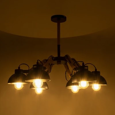 Μοντέρνο φωτιστικό οροφής πολύφωτο OLD SCHOOL μαύρο μεταλλικό με φυσικό ξύλο καμπάνα 6xE27 IP20 Φ75cm Μ75xΠ75xΥ40cm Μοντέρνο φωτιστικό οροφής πολύφωτο OLD SCHOOL μαύρο μεταλλικό με φυσικό ξύλο καμπάνα 6xE27 IP20 Φ75cm Μ75xΠ75xΥ40cm