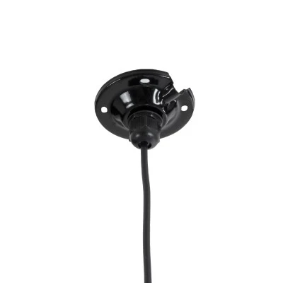 GloboStar® LOUVE 01178 Vintage Κρεμαστό Φωτιστικό Καμπάνα Μονόφωτο 1 x E27 IP20 Ασημί & Μαύρο Μέταλλο - Μ40 x Π40 x Y30cm