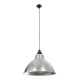 GloboStar® LOUVE 01178 Vintage Κρεμαστό Φωτιστικό Καμπάνα Μονόφωτο 1 x E27 IP20 Ασημί & Μαύρο Μέταλλο - Μ40 x Π40 x Y30cm