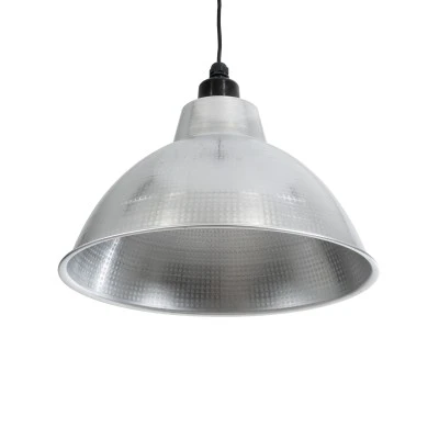 GloboStar® LOUVE 01178 Vintage Κρεμαστό Φωτιστικό Καμπάνα Μονόφωτο 1 x E27 IP20 Ασημί & Μαύρο Μέταλλο - Μ40 x Π40 x Y30cm