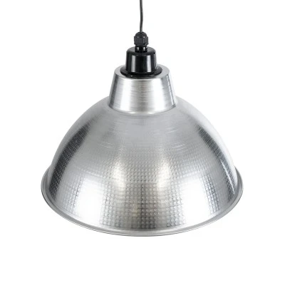 GloboStar® LOUVE 01178 Vintage Κρεμαστό Φωτιστικό Καμπάνα Μονόφωτο 1 x E27 IP20 Ασημί & Μαύρο Μέταλλο - Μ40 x Π40 x Y30cm