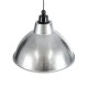 GloboStar® LOUVE 01178 Vintage Κρεμαστό Φωτιστικό Καμπάνα Μονόφωτο 1 x E27 IP20 Ασημί & Μαύρο Μέταλλο - Μ40 x Π40 x Y30cm