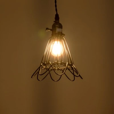 GloboStar® FLOWER IRON RUST 01181 Vintage Κρεμαστό Φωτιστικό Πλέγμα Μονόφωτο 1 x E27 IP20 Μαύρο Μέταλλο - Μ10 x Π10 x Υ20cm