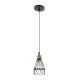 GloboStar® FLOWER IRON RUST 01181 Vintage Κρεμαστό Φωτιστικό Πλέγμα Μονόφωτο 1 x E27 IP20 Μαύρο Μέταλλο - Μ10 x Π10 x Υ20cm