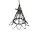 GloboStar® FLOWER IRON RUST 01181 Vintage Κρεμαστό Φωτιστικό Πλέγμα Μονόφωτο 1 x E27 IP20 Μαύρο Μέταλλο - Μ10 x Π10 x Υ20cm