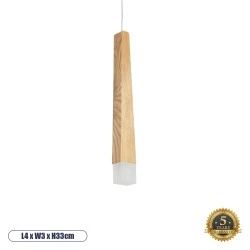 Μοντέρνο Κρεμαστό Φωτιστικό Οροφής LED CALISTA  AC220-240V IP20 - Μ4 x Π3 x Υ33cm - Μπεζ Ξύλινο - Θερμό Λευκό 3000K