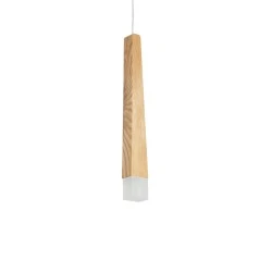 Μοντέρνο Κρεμαστό Φωτιστικό Οροφής LED CALISTA  AC220-240V IP20 - Μ4 x Π3 x Υ33cm - Μπεζ Ξύλινο - Θερμό Λευκό 3000K