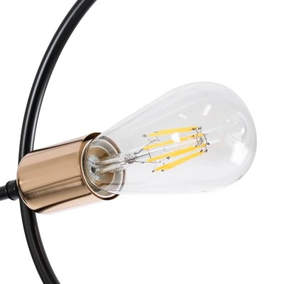 Μοντέρνο φωτιστικό οροφής NEXUS πολύφωτο E27 AC 220-240V μαύρο με χρυσές λεπτομέρειες μεταλλικό Ø46xY74cm