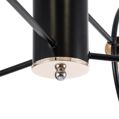 Μοντέρνο φωτιστικό οροφής NEXUS πολύφωτο E27 AC 220-240V μαύρο με χρυσές λεπτομέρειες μεταλλικό Ø46xY74cm