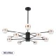 GloboStar® ORNATE 01553 Φωτιστικό Οροφής LED 104W lm ° AC 220-240V IP20 Φυσικό Λευκό 4500k Μαύρο & Χάλκινο Μέταλλο με Λευκό Πλαστικό - Μ65 x Π65 x Υ70cm - 2 Xρόνια Εγγύηση