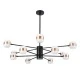 GloboStar® ORNATE 01553 Φωτιστικό Οροφής LED 104W lm ° AC 220-240V IP20 Φυσικό Λευκό 4500k Μαύρο & Χάλκινο Μέταλλο με Λευκό Πλαστικό - Μ65 x Π65 x Υ70cm - 2 Xρόνια Εγγύηση