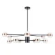 GloboStar® ORNATE 01553 Φωτιστικό Οροφής LED 104W lm ° AC 220-240V IP20 Φυσικό Λευκό 4500k Μαύρο & Χάλκινο Μέταλλο με Λευκό Πλαστικό - Μ65 x Π65 x Υ70cm - 2 Xρόνια Εγγύηση
