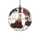 GloboStar® EARTH 01662 Vintage Industrial Κρεμαστό Φωτιστικό Οροφής Μονόφωτο 1 x E27 AC220-240V IP20 - Φ30 x Υ30cm - Καφέ Σκουριά Μεταλλικό Πλέγμα