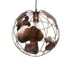 GloboStar® EARTH 01662 Vintage Industrial Κρεμαστό Φωτιστικό Οροφής Μονόφωτο 1 x E27 AC220-240V IP20 - Φ30 x Υ30cm - Καφέ Σκουριά Μεταλλικό Πλέγμα