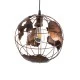 GloboStar® EARTH 01662 Vintage Industrial Κρεμαστό Φωτιστικό Οροφής Μονόφωτο 1 x E27 AC220-240V IP20 - Φ30 x Υ30cm - Καφέ Σκουριά Μεταλλικό Πλέγμα