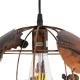 GloboStar® EARTH 01662 Vintage Industrial Κρεμαστό Φωτιστικό Οροφής Μονόφωτο 1 x E27 AC220-240V IP20 - Φ30 x Υ30cm - Καφέ Σκουριά Μεταλλικό Πλέγμα