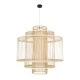 Κρεμαστό φωτιστικό Boho HIBISCUS 1 x E27 AC 220-240V μπεζ με υφασμάτινο καπέλο φυσικού σχεδιασμού Μ100 x Π100 x Υ100
