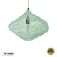 GloboStar® KENTUCKY 01864 Vintage Κρεμαστό Φωτιστικό Οροφής Μονόφωτο 1 x E27 AC220-240V IP20 - Φ40 x Υ30cm - Τιρκουάζ Μεταλλικό Πλέγμα - 5 Χρόνια Εγγύηση