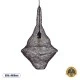 GloboStar® KENTUCKY 01872 Vintage Κρεμαστό Φωτιστικό Πλέγμα Μονόφωτο 1 x E27 IP20 Καφέ Μέταλλο - Μ35 x Π35 x Υ60cm