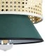 GloboStar® SAIGE 01915 Boho Κρεμαστό Φωτιστικό Πλέγμα Μονόφωτο 1 x E27 IP20 Μπεζ Ξύλο με Μαύρο & Πράσινο Ύφασμα - Μ30 x Π30 x Υ22cm
