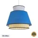 Φωτιστικό κρεμαστό SAIGE Boho 1xE27 IP20 με διάσταση Φ50xΥ45cm μπεζ μπαμπού πλέγμα με μπλε& γκρι υφασμάτινο καπέλο GloboStar® SAIGE 01918 Boho Κρεμαστό Φωτιστικό Πλέγμα Μονόφωτο 1 x E27 IP20 Μπεζ Ξύλο με Μπλε & Γκρι Ύφασμα - Μ50 x Π50 x Υ45cm