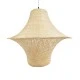 GloboStar® JUNIPER 02047 Boho Κρεμαστό Φωτιστικό Οροφής Μονόφωτο 1 x E27 AC220-240V IP20 - Φ100 x Υ90cm - Μπεζ Ξύλινο Μπαμπού Πλέγμα Καμπάνα - 5 Χρόνια Εγγύηση