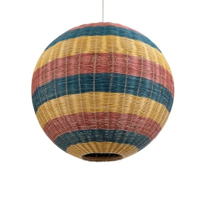 Boho Κρεμαστό Φωτιστικό CABALLEROS Μονόφωτο 1 x E27 AC220-240V IP20 - Φ70 x Υ70cm - Μπλε με Κίτρινο και Κόκκινο Μπαμπού Πλέγμα Μπάλα GloboStar® CABALLEROS 02063 Boho Κρεμαστό Φωτιστικό Μπάλα Μονόφωτο 1 x E27 IP20 Πολύχρωμο Ξύλο - Μ70 x Π70 x Υ70cm