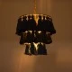 Boho Κρεμαστό Φωτιστικό MISSOULA Μονόφωτο 1 x E27 AC220-240V IP20 - Φ30 x Υ40cm - Μπλε Σκούρο με Μαύρο και Μπλε Λεπτό Νήμα Βαμβακερό και Χρυσό Μεταλλικό Πλέγμα GloboStar® MISSOULA 02085 Boho Κρεμαστό Φωτιστικό Σχοινί Μονόφωτο 1 x E27 IP20 Μπλε & Μαύρο Ύφασμα με Χρυσό Μέταλλο - Μ30 x Π30 x Υ40cm