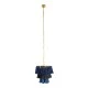 Boho Κρεμαστό Φωτιστικό MISSOULA Μονόφωτο 1 x E27 AC220-240V IP20 - Φ30 x Υ40cm - Μπλε Σκούρο με Μαύρο και Μπλε Λεπτό Νήμα Βαμβακερό και Χρυσό Μεταλλικό Πλέγμα GloboStar® MISSOULA 02085 Boho Κρεμαστό Φωτιστικό Σχοινί Μονόφωτο 1 x E27 IP20 Μπλε & Μαύρο Ύφασμα με Χρυσό Μέταλλο - Μ30 x Π30 x Υ40cm