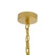 GloboStar® MISSOULA 02086 Boho Κρεμαστό Φωτιστικό Σχοινί Μονόφωτο 1 x E27 IP20 Ροζ Ύφασμα με Χρυσό Μέταλλο - Μ30 x Π30 x Υ40cm