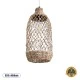 GloboStar® ECUADOR 02116 Boho Κρεμαστό Φωτιστικό Πλέγμα Μονόφωτο 1 x E27 IP20 Μπεζ Rattan - Μ23 x Π23 x Υ50cm