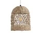 GloboStar® ECUADOR 02121 Boho Κρεμαστό Φωτιστικό Πλέγμα Μονόφωτο 1 x E27 IP20 Μπεζ Rattan - Μ20 x Π20 x Υ25cm