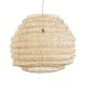 GloboStar® OREGON 02207 Boho Κρεμαστό Φωτιστικό Πλέγμα Μονόφωτο 1 x E27 IP20 Μπεζ Ξύλο - Μ80 x Π80 x Υ65cm