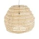 GloboStar® OREGON 02207 Boho Κρεμαστό Φωτιστικό Πλέγμα Μονόφωτο 1 x E27 IP20 Μπεζ Ξύλο - Μ80 x Π80 x Υ65cm